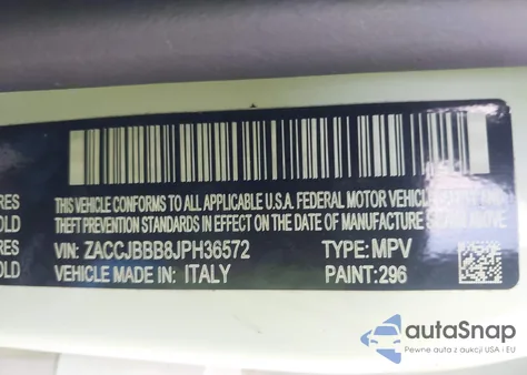 2018 Jeep Renegade Latitude 4X4 z USA, uszkodzony, nr VIN ZACCJBBB8JPH36572